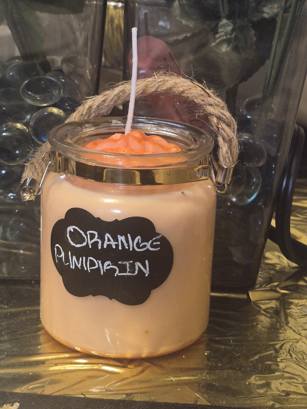 Orange Pomelo Scented Jar Candle with Rope Handle
